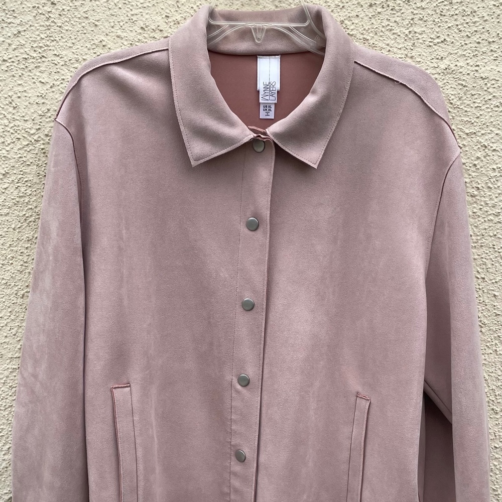 Faux Suede Top in Mauve/Pink - Washable  XL